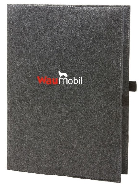 Filzhülle mit Waumobil Logo